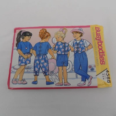 Butterick Busybodies 4588 Sewing Pattern Toddler Girl Size 2-3-4 Shirt Pants UC - Image 1 of 3
