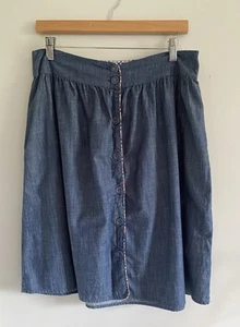 Seasalt UK 12 Folklore Rock Damen blau Baumwolle Knopf Cottagecore Boho Sommer - Bild 1 von 15