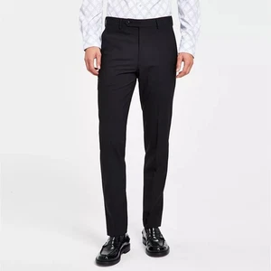 Bar III Para hombres Negro Mezcla de Lana Calce Ajustado Clásico Traje Vestido Pantalones Talla 30x30 - Imagen 1 de 7