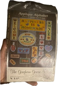 Gingham Goose Applikation Alphabet Buchstaben Zahlen Designs OOP 1980 Gwen Andrews UC - Bild 1 von 2
